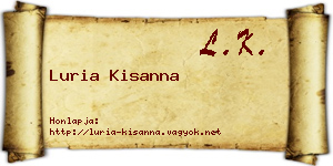 Luria Kisanna névjegykártya
